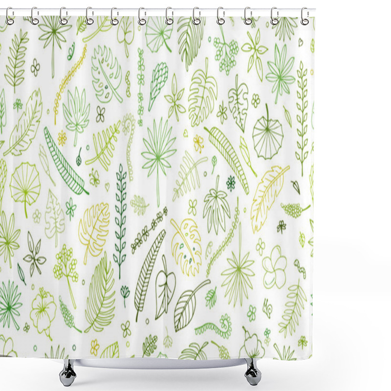 Personality  Tropical Plants, Seamless Pattern Shower Curtains