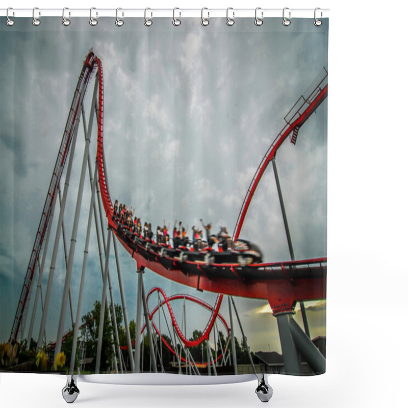 Personality  Rollercoaster Amusement Park Ride Shower Curtains