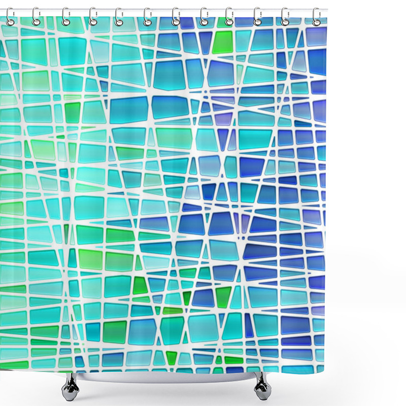 Personality  Abstract Vector Stained-glass Mosaic Background - Blue And Green Shower Curtains