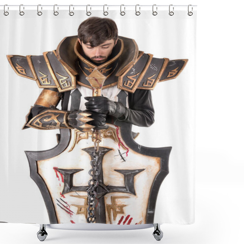 Personality  Man With Knight Costume Shower Curtains