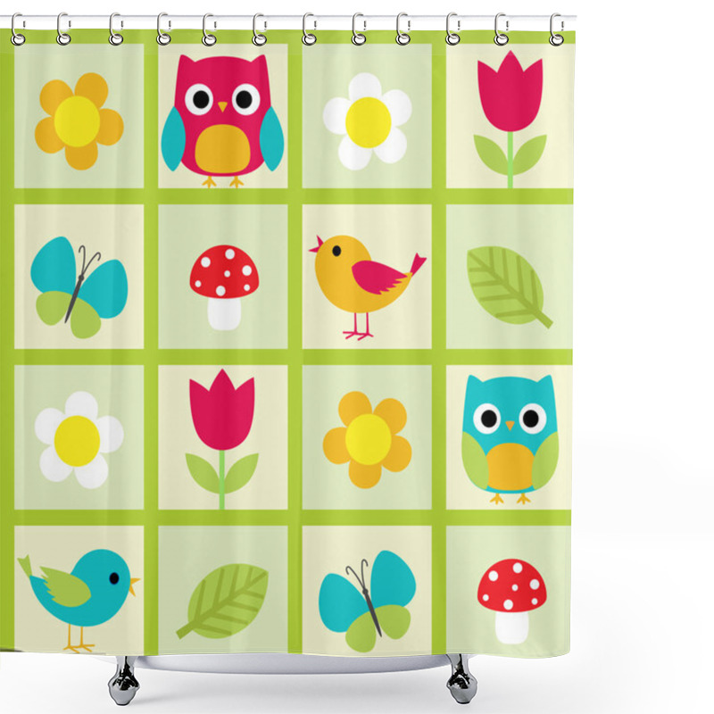 Personality  Birds And Flowers Shower Curtains