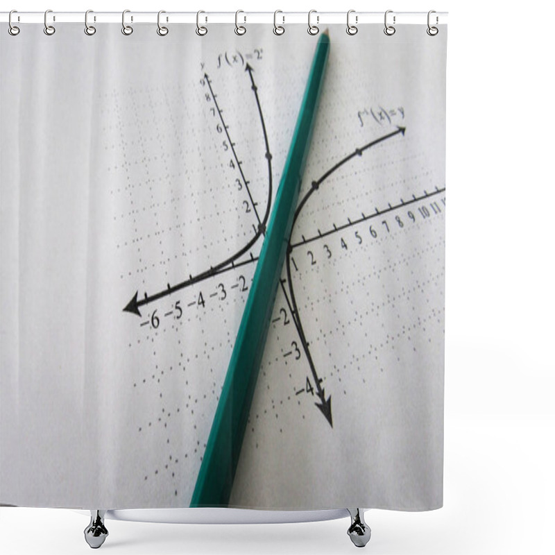 Personality  Graphical Representation Of Math Functions And A Pencil Shower Curtains