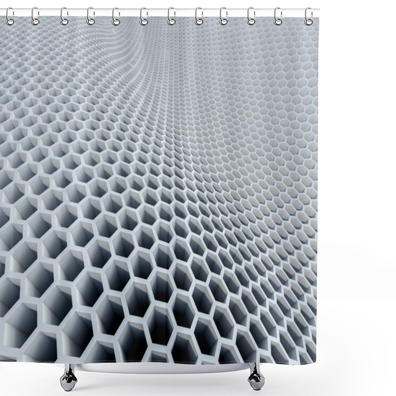 Personality  3d Hexagon Pattern Shower Curtains