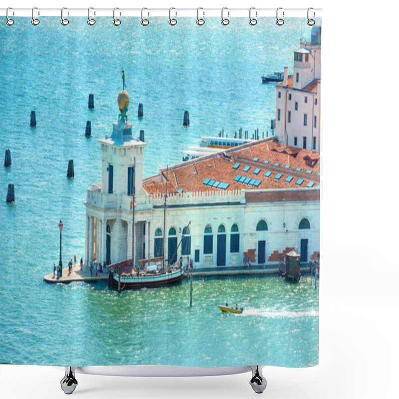 Personality  Beautiful Aerial View Of The Grand Canal And Basilica Santa Maria In Venice Italy Shower Curtains