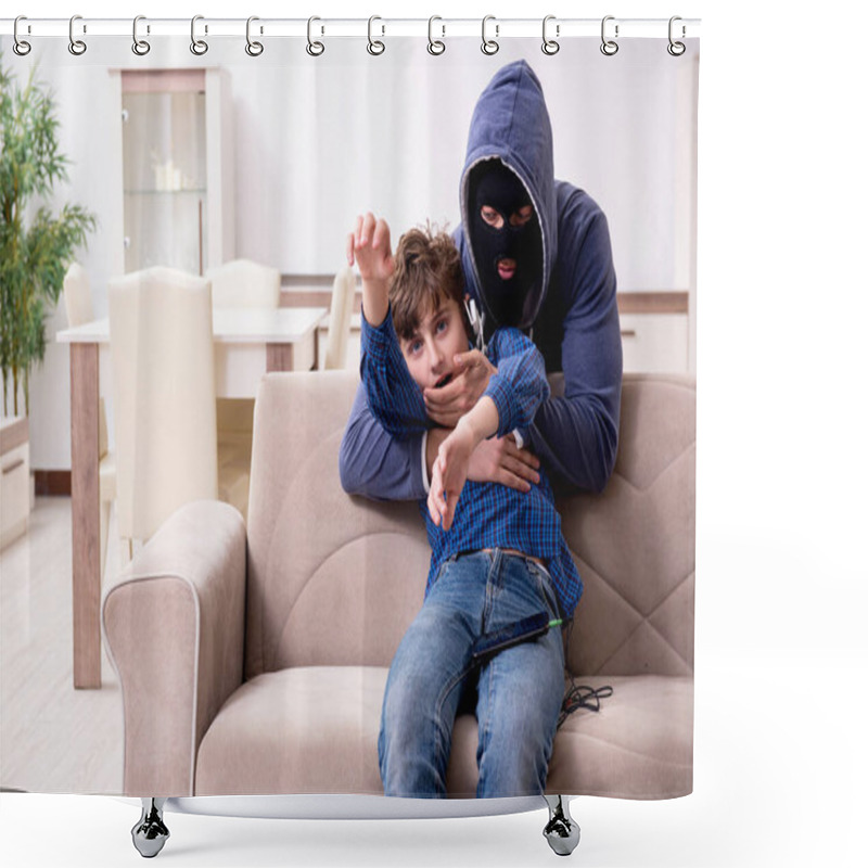 Personality  Child Abduction Concept With Young Boy Shower Curtains