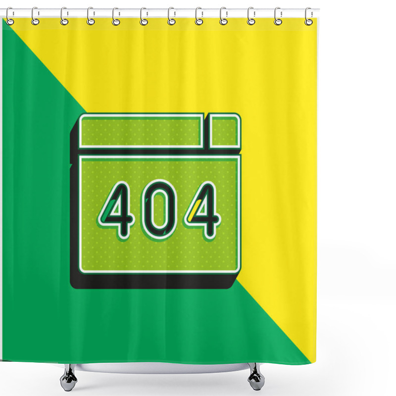 Personality  404 Error Green And Yellow Modern 3d Vector Icon Logo Shower Curtains