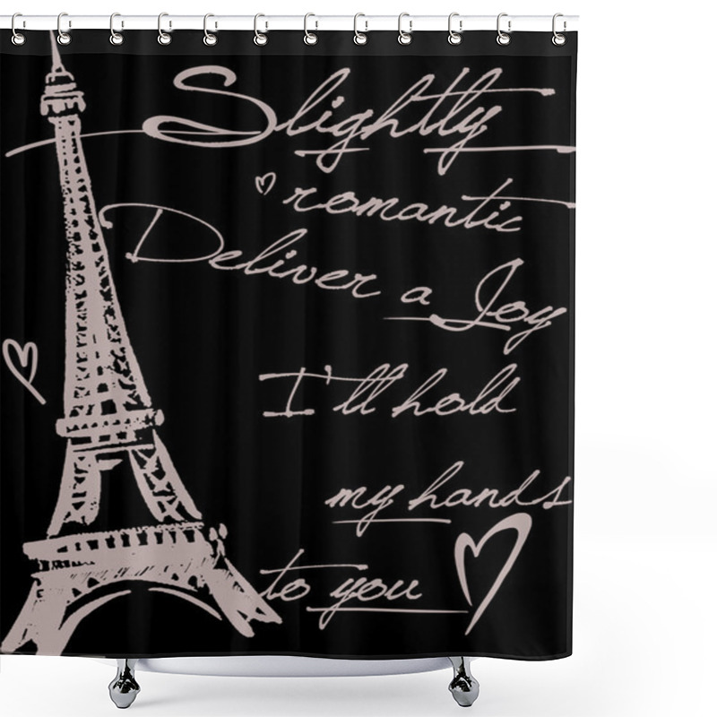 Personality  Paris Sketch Shower Curtains