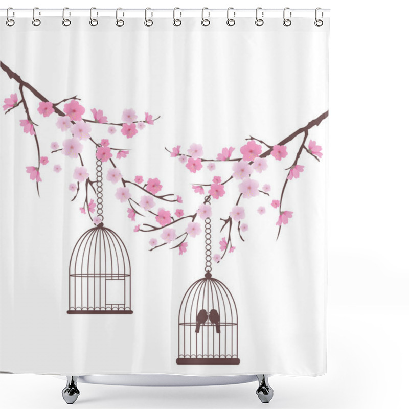 Personality  Cherry Blossom Shower Curtains