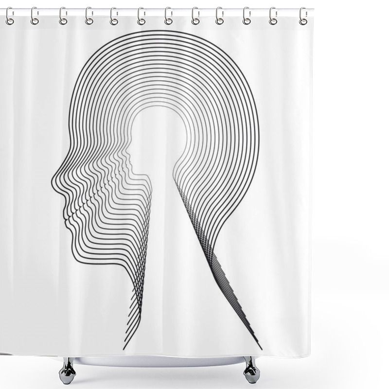 Personality  Concentric Head. Conceptual Image Shower Curtains