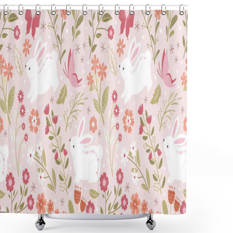 Personality  Beautiful Butterfly Garden Seamless Pattern Shower Curtains