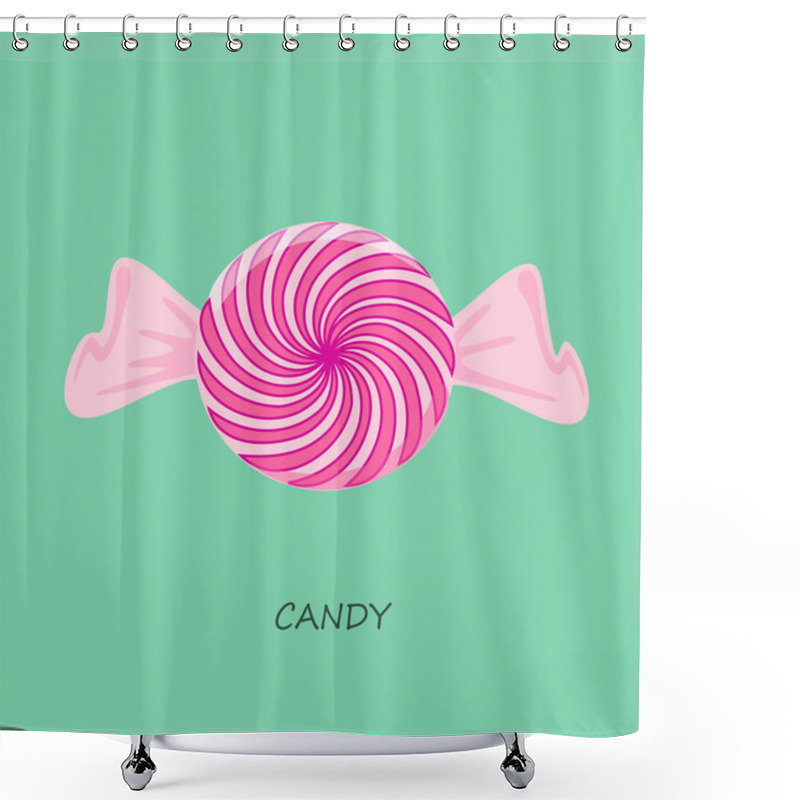 Personality  Sweet Candy On A Green Background Shower Curtains