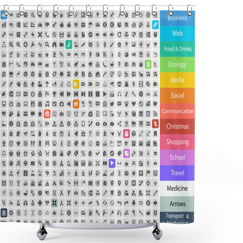 Personality  484 Icons Basics Shower Curtains