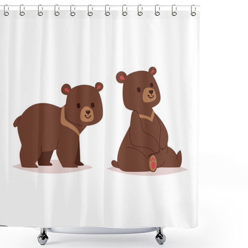 Personality  Cartoon Bear Vector Haracter Shower Curtains