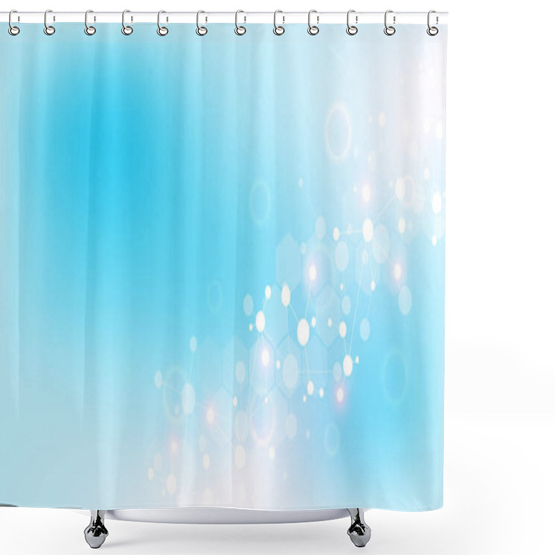 Personality  Abstract Technology And Innovation Background With Molecular Structures And Neural Network. Molecules DNA And Genetic Engineering. Technical And Scientific Concept. Shower Curtains