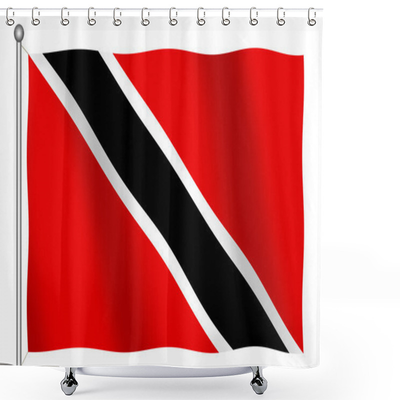 Personality  Flag Of Trinidad Tobago Shower Curtains