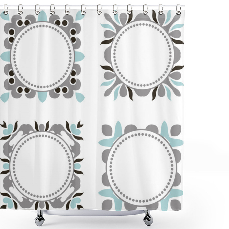 Personality  Set Of Vector Decorative Frames Shower Curtains