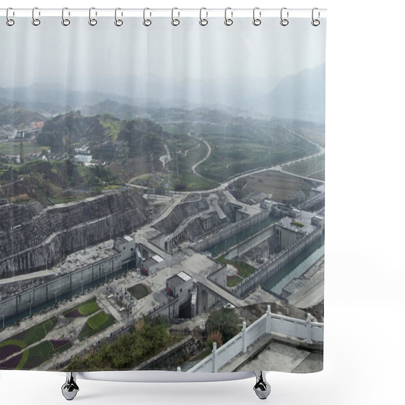 Personality  Three Gorges Dam At Yangtze River Shower Curtains