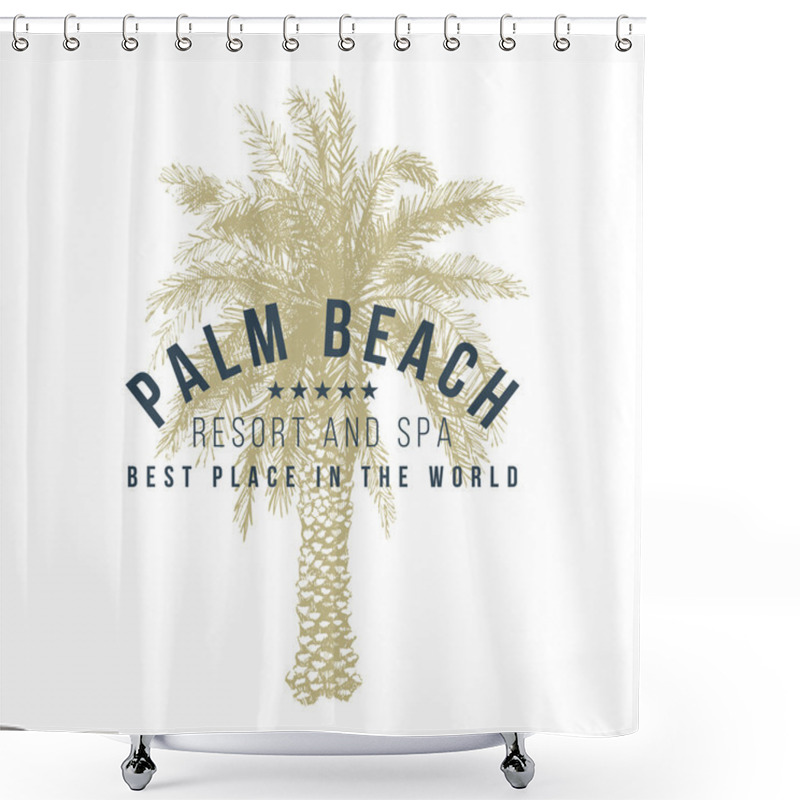 Personality  Palm Beach Logo Template Shower Curtains