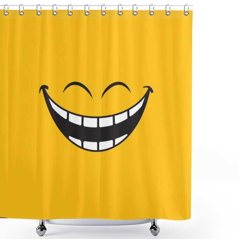 Personality  Smile Emotion Icon Vector Illustration Design Template Shower Curtains