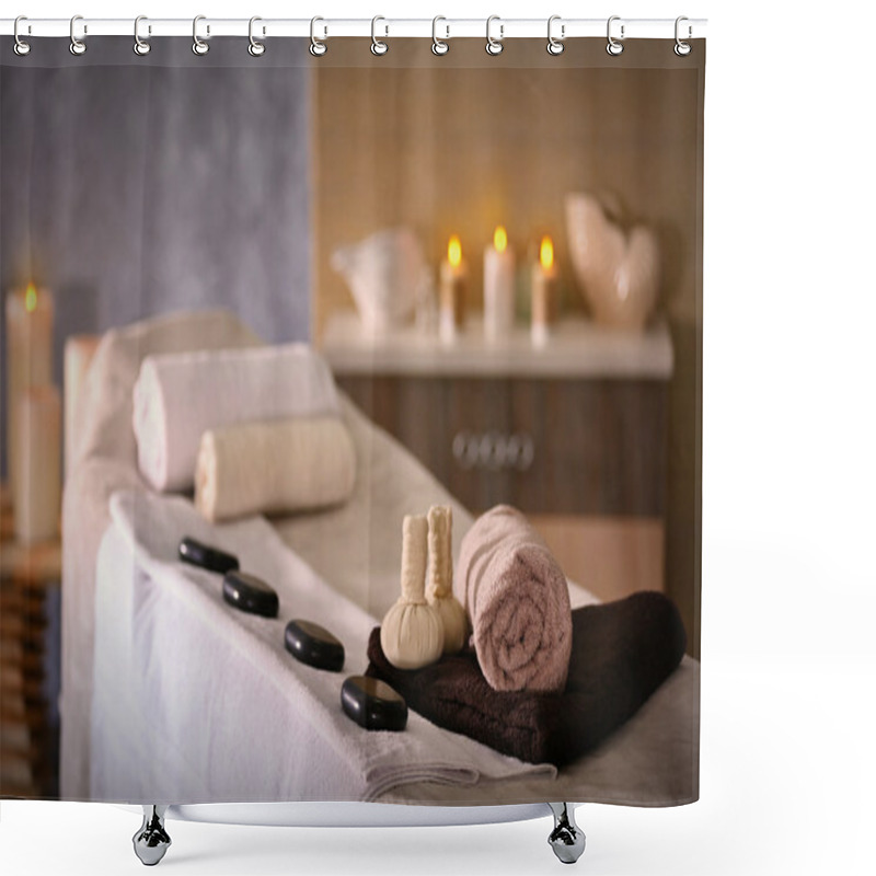 Personality  Place For Relaxation In Wellness Center Shower Curtains