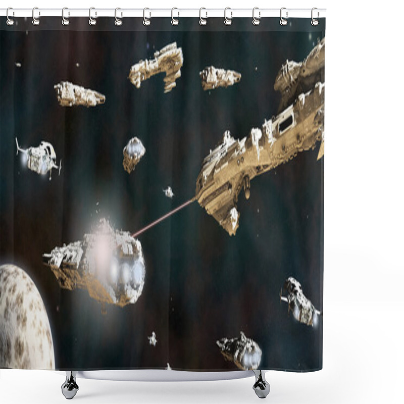 Personality  Battle Fleet In Action Shower Curtains