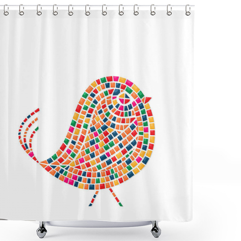 Personality  Mosaic Bird Icon Shower Curtains