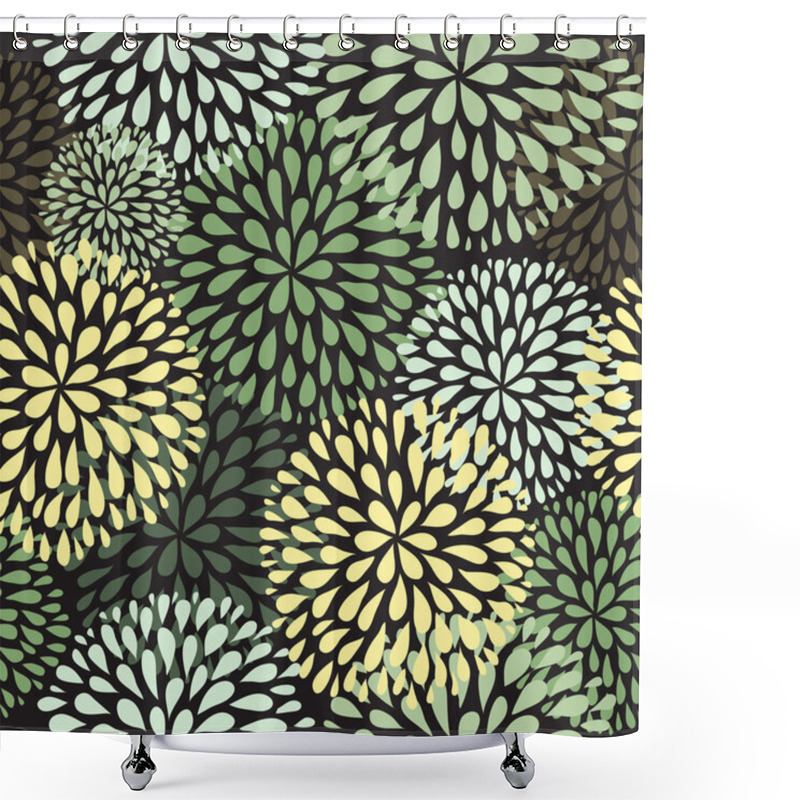 Personality  Vector Seamless Pattern. Modern Floral Texture. Stylish Abstract Background. Shower Curtains