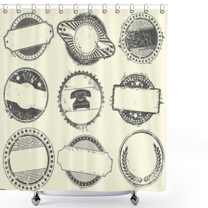 Personality  Abstract Set Of Vector Stamps With An Empty Place For The Text Shower Curtains