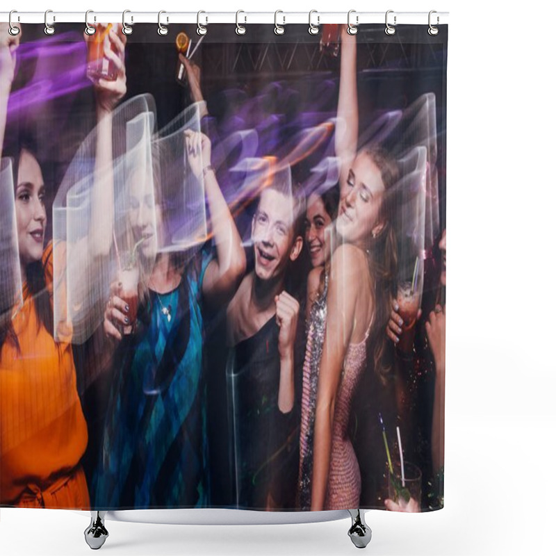 Personality  New Year Dance Party In Motion Shower Curtains