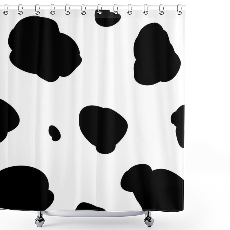 Personality  Vector Black And White Spotted Fur Of The Cow Shower Curtains