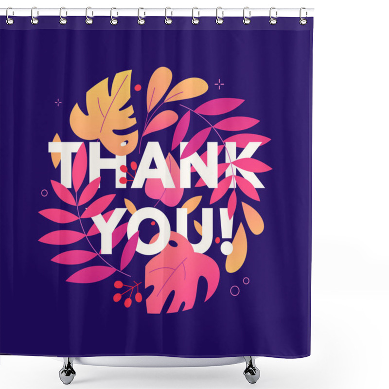 Personality  Thank You - Modern Flat Design Style Illustration Shower Curtains