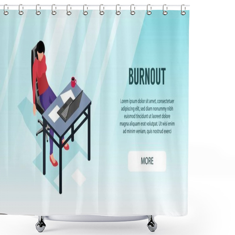 Personality  Burnout Horizontal Banner Shower Curtains