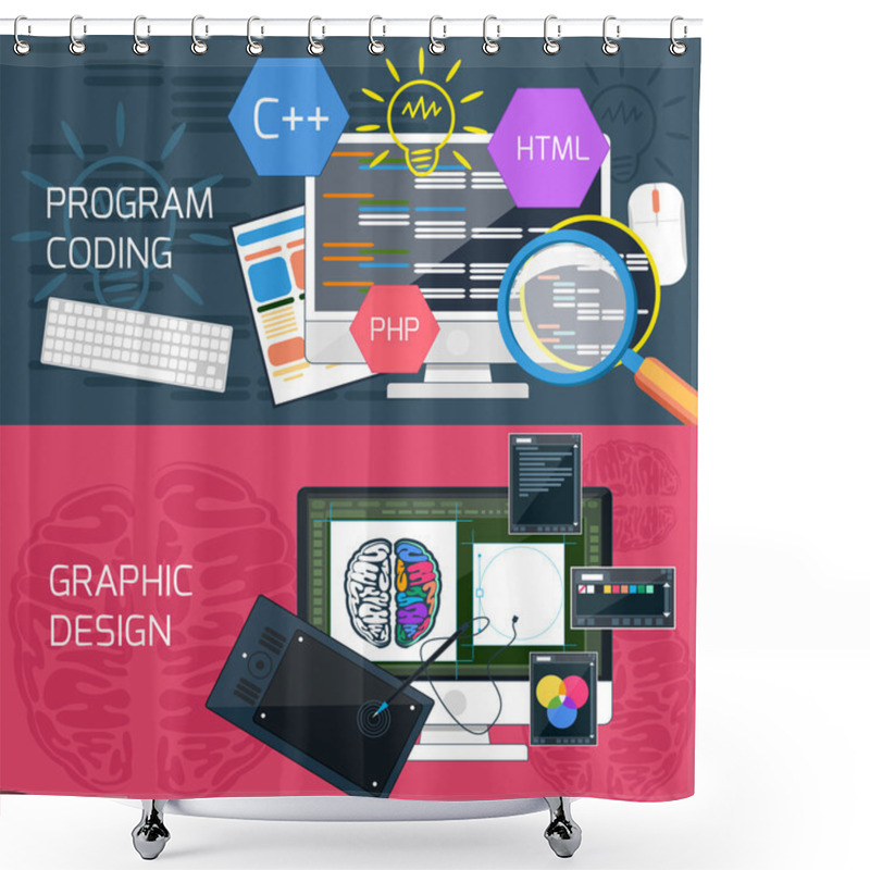 Personality  Program Coding And Graphic Design Shower Curtains