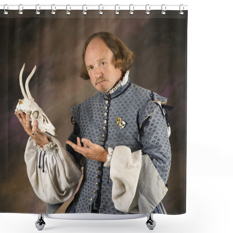 Personality  Shakespeare With Deer Skull. Shower Curtains