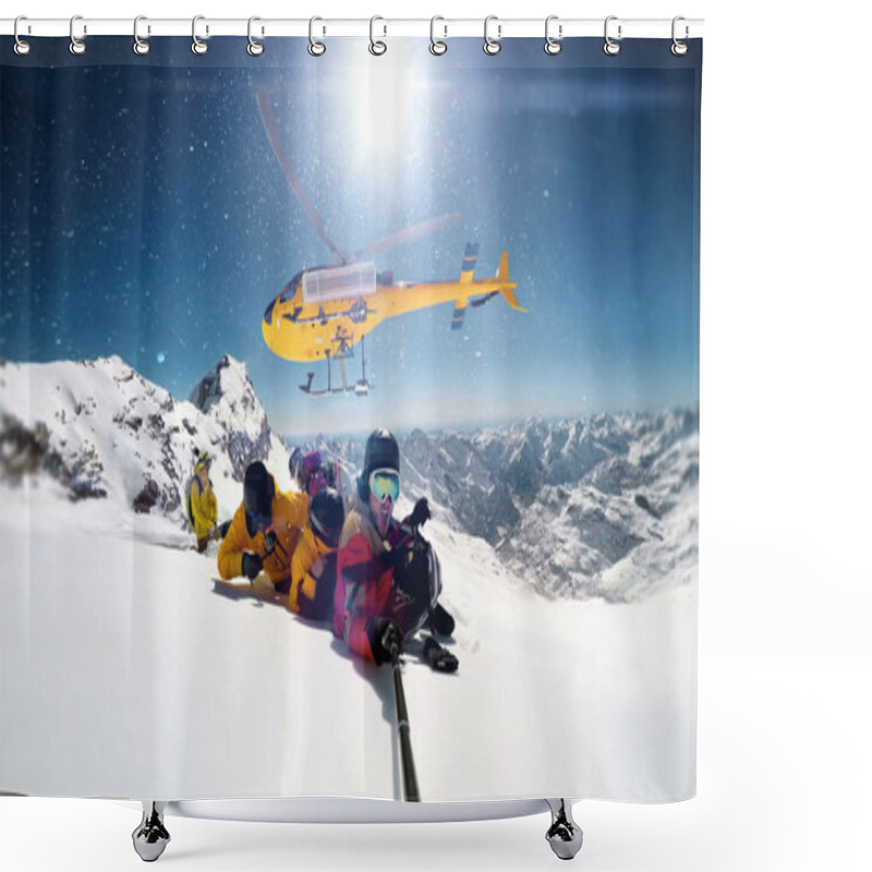 Personality  Action Sportspeople At Mountains Shower Curtains