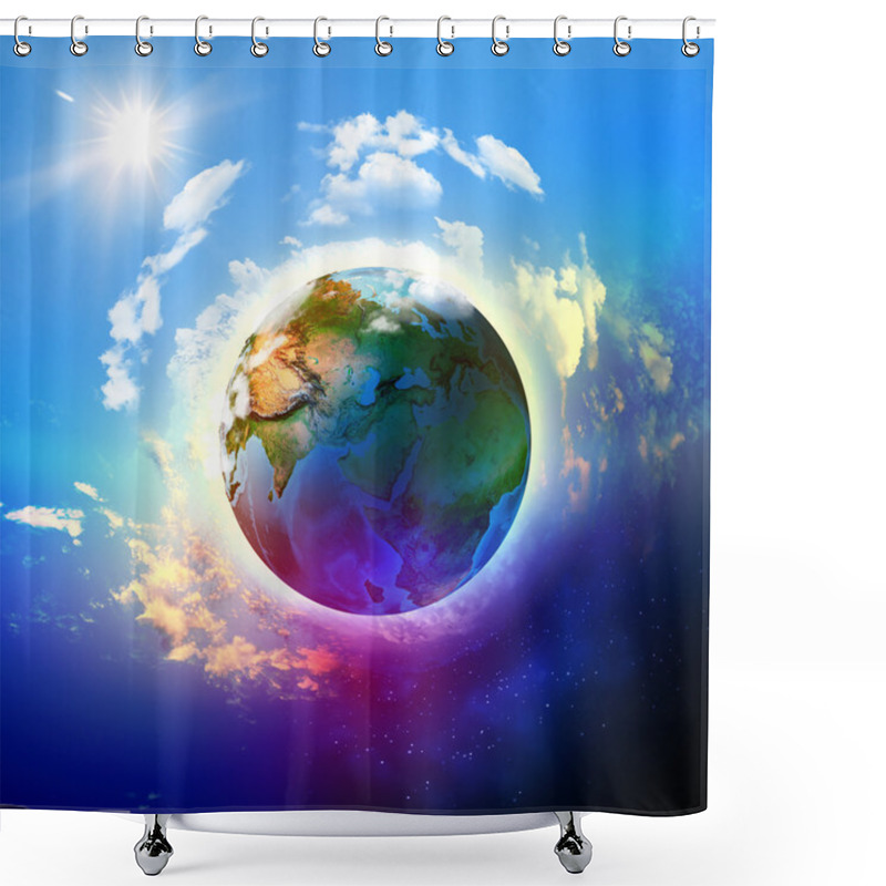 Personality  Earth Planet Shower Curtains