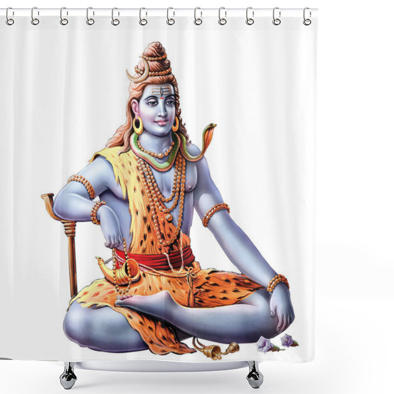 Personality  Hindu God Shiva Digital Painting Shower Curtains