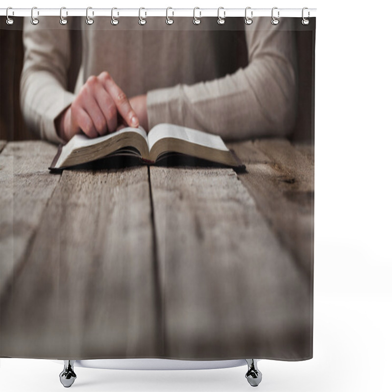 Personality  Woman Hands On Bible Shower Curtains