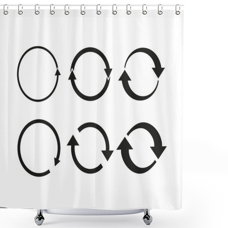 Personality  Arrows Refresh, Recycling Icon. Vector Illustration, Flat Design Shower Curtains