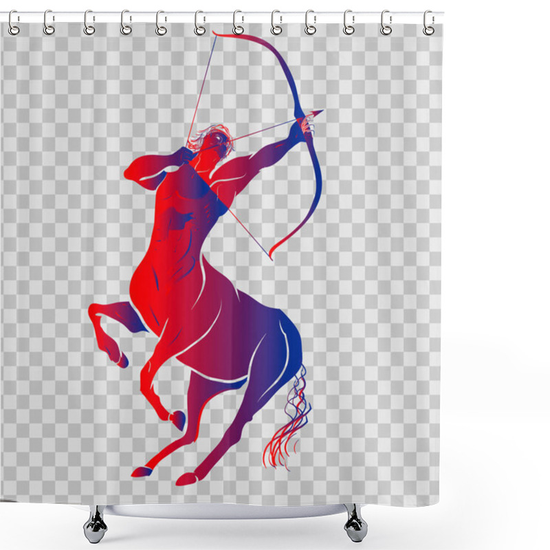 Personality  A Beautiful And Elegant Sagittarius Zodiac Sign Silhouette - Vector And Illustration For T-shirt, Pillow And Cup Print Shower Curtains