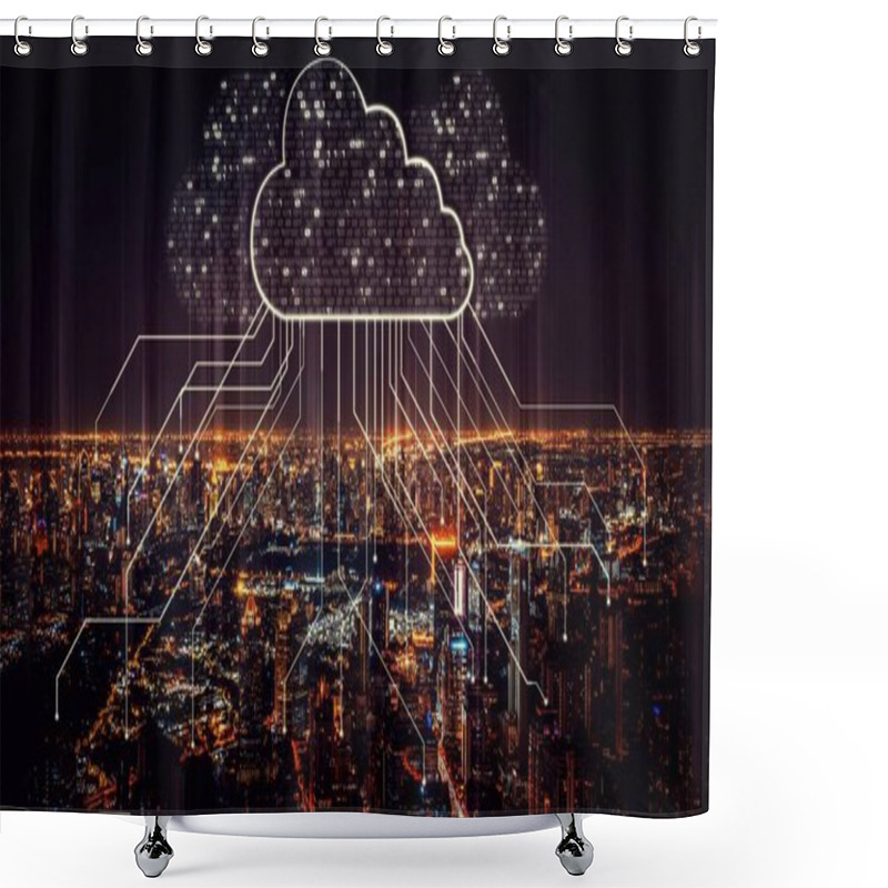 Personality  Cloud Computing Technology And Online Data Storage For Shrewd Business Network Concept Shower Curtains