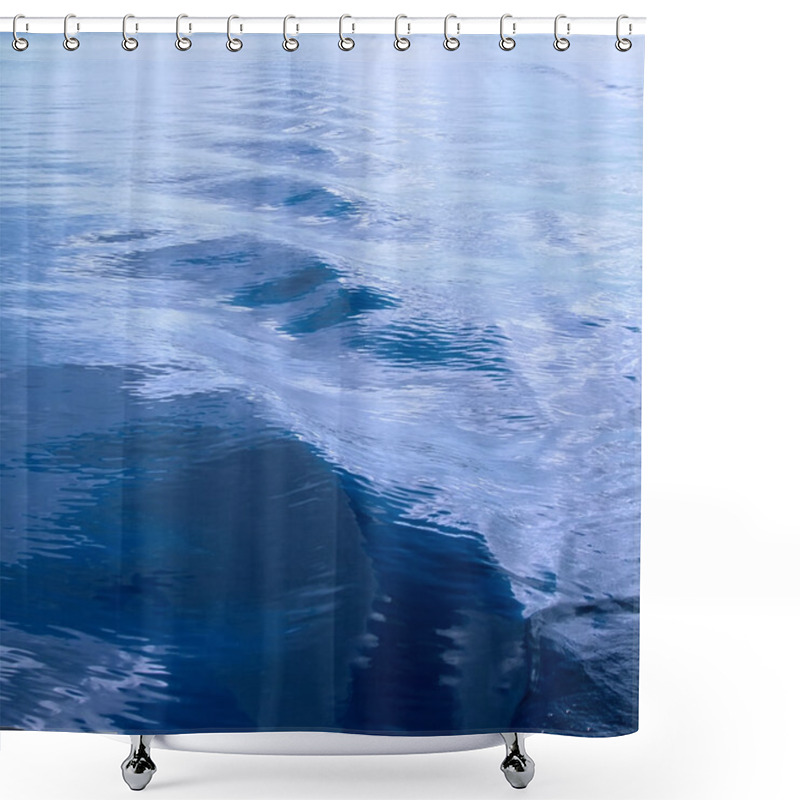 Personality  Abstract Blue Waves Stretching Into The Distance Shower Curtains