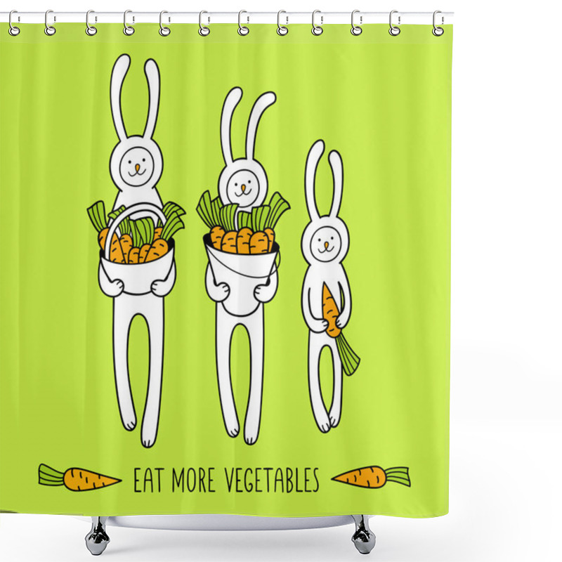 Personality  Eat More Vegetables Shower Curtains