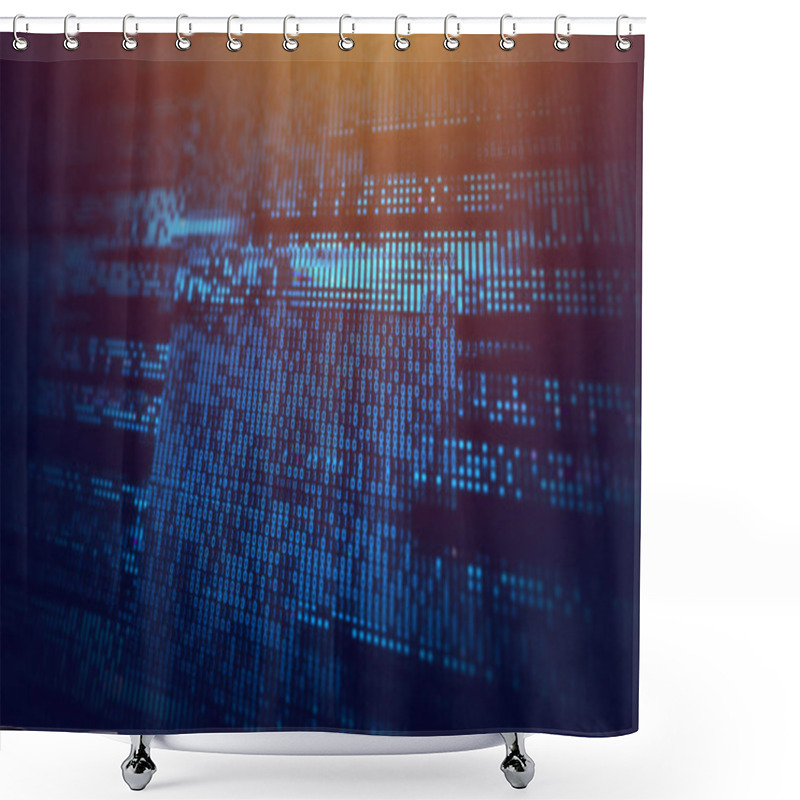 Personality  Corrupted Computer Data Loss Abstract Background Shower Curtains