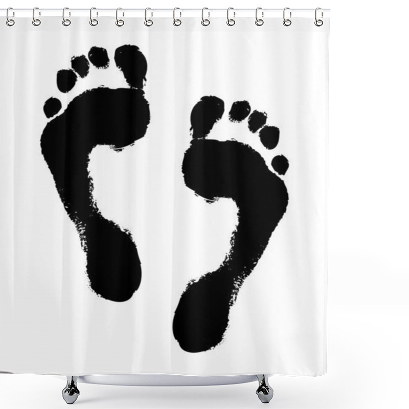 Personality  Texture Of Human Footprint Shower Curtains