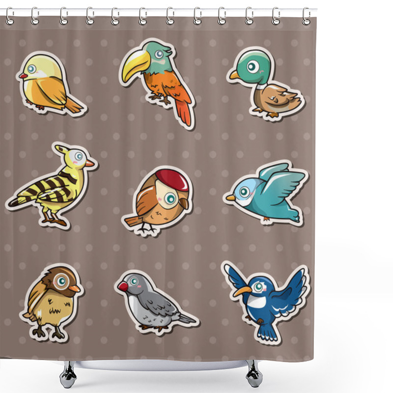 Personality  Cartoon Bird Stickers Shower Curtains