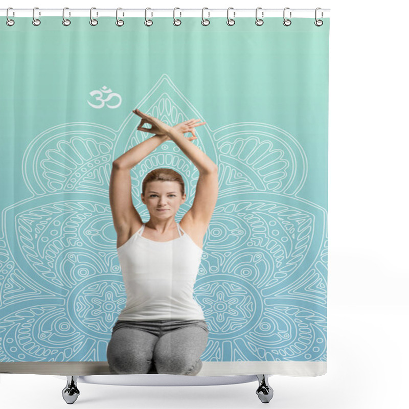 Personality  Woman Practicing Yoga Shower Curtains