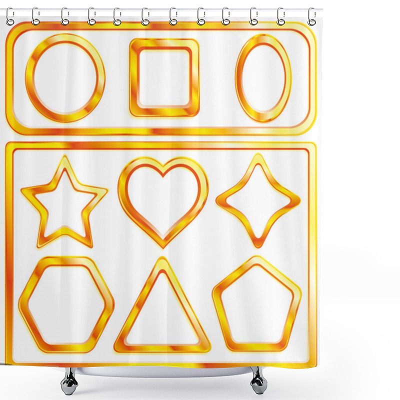 Personality  Set Of A Gold Frames Shower Curtains