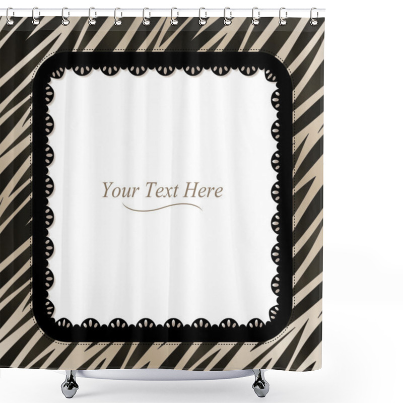 Personality  Square Zebra Print Frame Shower Curtains