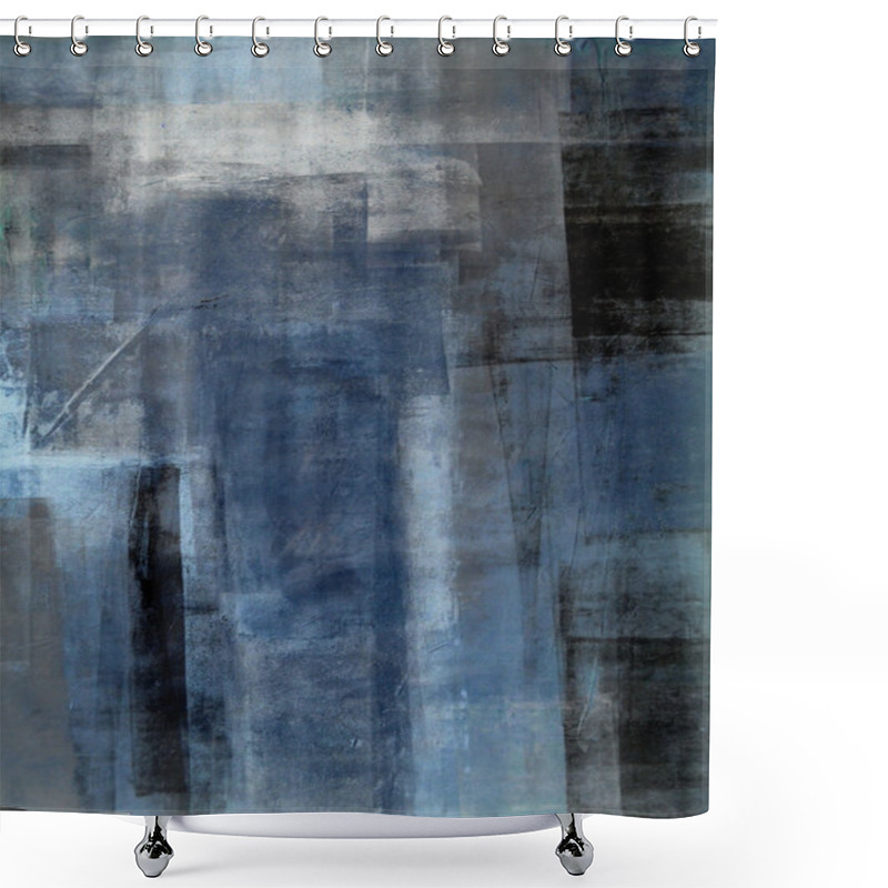 Personality  Blue And Grey Abstract Art Painting Shower Curtains